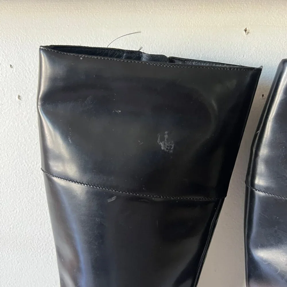 Y2K VINTAGE GUCCI PATENT LEATHER PLATFORM BOOTS SIZE 6 US - Picture 4 of 14